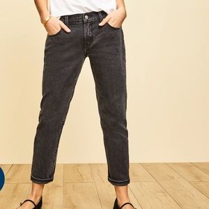 Mid-rise Charcoal Boyfriend Jeans